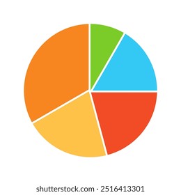 ilustração de vetor de gráfico de pizza colorida simples perfeita para negócios necessários isolado em um fundo branco 15