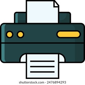 simple colorful printer back to school icon