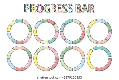 Simple, colorful progress bar and infographic, Vector Illustration