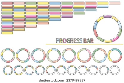 Simple, colorful progress bar and infographic, Vector Illustration