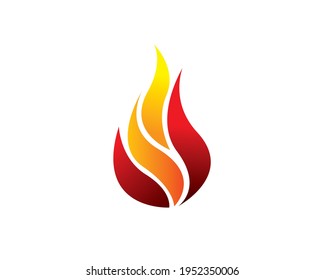 simple colorful red yellow flame fire symbolize heat and hot