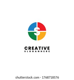 simple colorful S logo letter design concept isolated on white background.