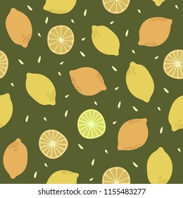 simple colorful seamless pattern with lemon shape element