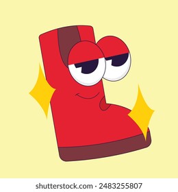 simple colorful shoes mascot icon illustration