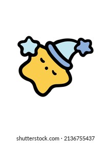 Simple and colorful sleep themed illustration