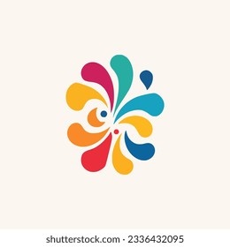 diseño de la plantilla de la ilustración del vector del logotipo del agua de salpicadura simple y colorido