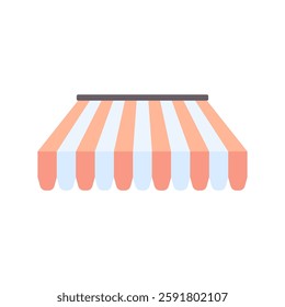 Simple and colorful stripe awning illustration, shape of an awning vector illustrations isolated on a white background