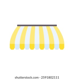 Simple and colorful stripe awning illustration, shape of an awning vector illustrations isolated on a white background