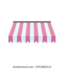 Simple and colorful stripe awning illustration, shape of an awning vector illustrations isolated on a white background