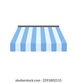 Simple and colorful stripe awning illustration, shape of an awning vector illustrations isolated on a white background