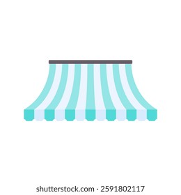 Simple and colorful stripe awning illustration, shape of an awning vector illustrations isolated on a white background