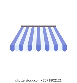 Simple and colorful stripe awning illustration, shape of an awning vector illustrations isolated on a white background