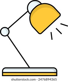 simple colorful study lamp back to school icon