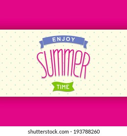 Simple colorful summer background template with design lettering. Vector eps 10