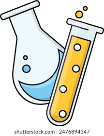 simple colorful test tube back to school icon
