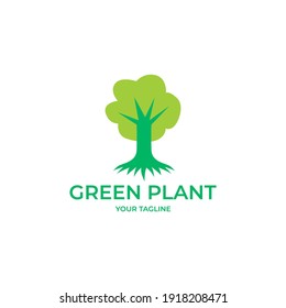 Simple colorful tree logo flat illustration