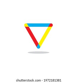 Simple colorful triangle logo vector