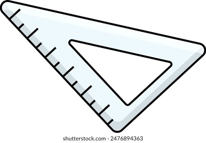 simple colorful triangle ruler glass back to school icon