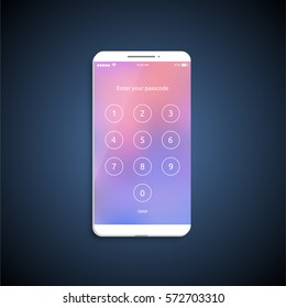 Simple and colorful UI set for smartphones - Login screen, vector ilustration