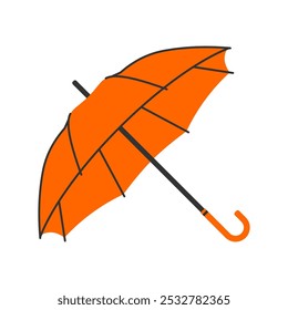 Guarda-chuva colorido simples em estilo desenhado à mão, ilustração de vetor de guarda-chuva em um fundo branco