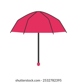 Simple colorful umbrella in handdrawn style, umbrella vector illustration on a white background