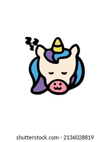 Simple and colorful unicorn vector