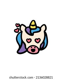 Simple and colorful unicorn vector