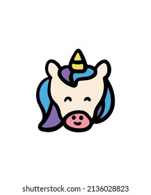 Einfache und bunte Einhornvektorgrafik
