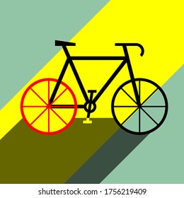 Una simple bicicleta vectorial de colores 