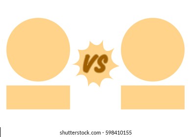 Simple colorful versus logo with a pop up background and blank rectangles, circles for competitor names - Eps10 vector graphics and illustration