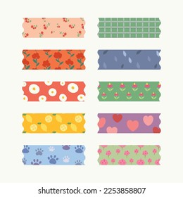 simple colorful washi tapes for scrapbooking and decoration