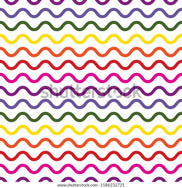 Simple Colorful Wave Line Pattern Seamless Stock Vector (Royalty Free ...