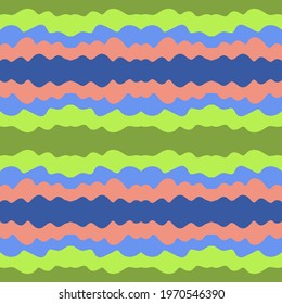 Simple colorful wavy Background. Abstract vector illustration. Modern seamless Pattern with horizontal waves,repeating undulating ornament.For wallpapers,fabrics,textiles,wrappings,scrapbooking.