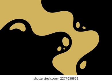 Simple colorful wavy shapes of drops and waves illustration on black background