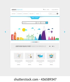 Simple Colorful Website Template  in Editable Vector Format.