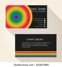 simple colorful wheel and black business card design eps10