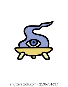 Simple and colorful wizard themed illustration