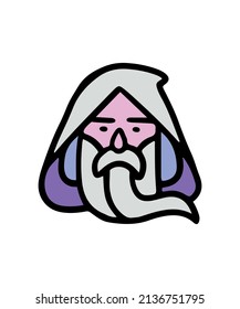 Simple and colorful wizard themed illustration
