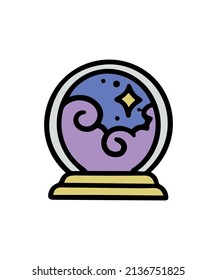 Simple and colorful wizard themed illustration