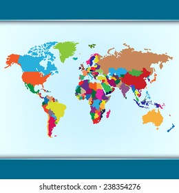 Simple colorful world map