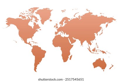 A simple, colorful world map vector with clearly defined continents and no labels. Ideal for abstract and contemporary designs.sign,art,region,city,contour,nation,infographic,political.