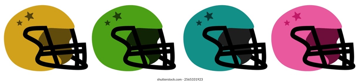 simple colorfull football helmet vector.
sport football helmet.