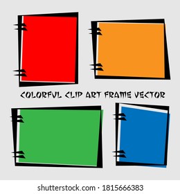 Simple Colorfull Frame Clip Art Vector