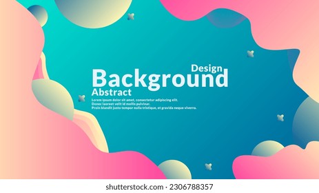 Simple Colorfull Layout Liquid Abstract Wave Round Geometric Modern Template Banner Background with Gradient Color Vector