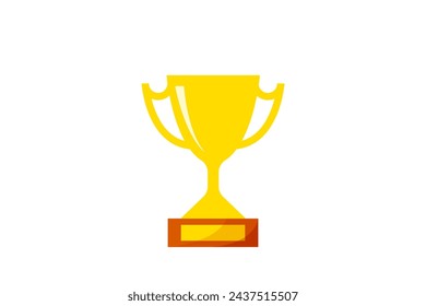 Simple colorfull trophy icon vector illustration sign.