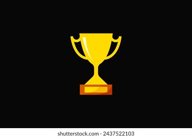 Simple colorfull trophy icon vector illustration sign.