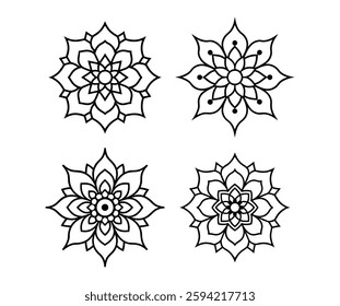 Simple coloring mandala design. Vector mandala with flower. ornamental patterned mandalas