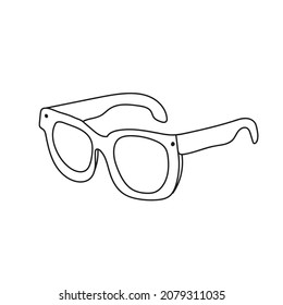 Simple coloring page. Coloring book for children, Sunglasses on white