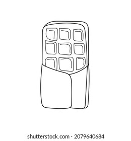 Simple coloring page. Chocolate packaging. A simple freehand drawing for coloring. Preschool Learning Worksheet