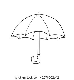 Página de coloreado simple. Ilustración de paraguas aislados en blanco y negro para el libro de colorear